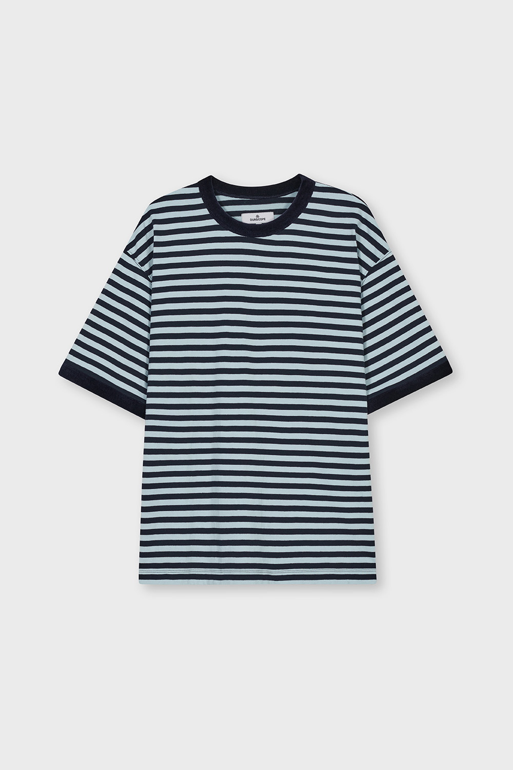 Velour Rib Stripe T-Shirts (Stripe Blue)