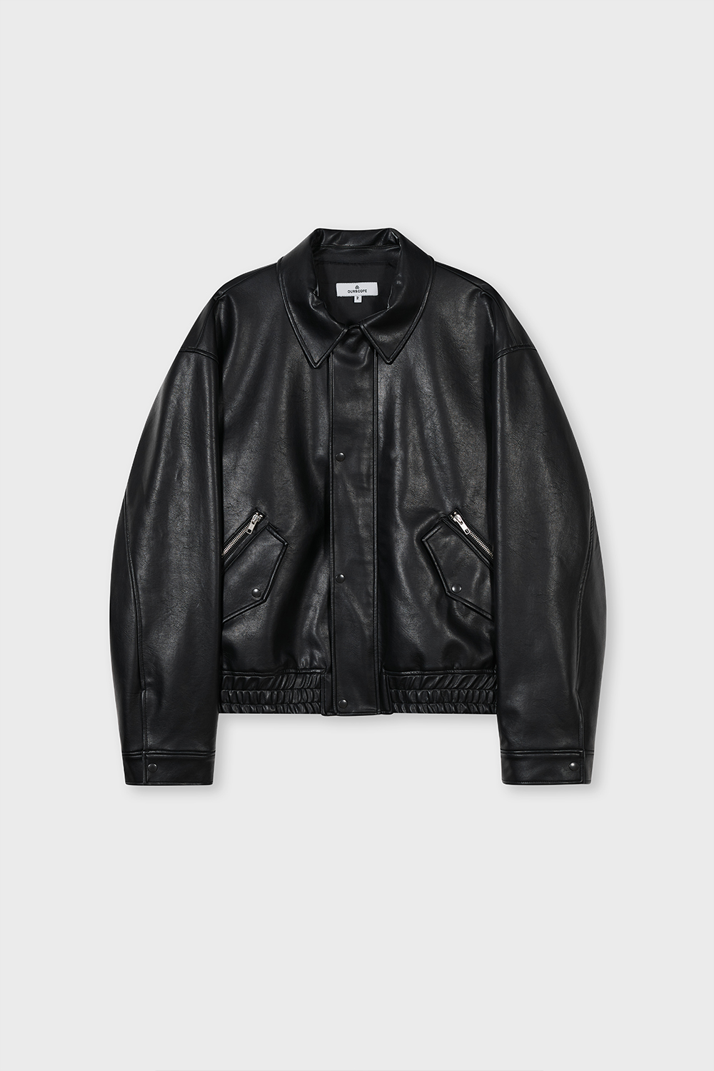 HETO Zip Leather Blouson (Black)